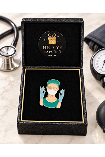 PULİNİN DÜKKANI Hemşire Doktor Temalı Charm Broş Seti – İğne Formlu Çoklu Fig...