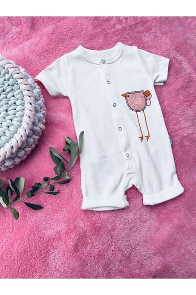 Gleamy HAZELNUT BEBE KIDS BIRD PATTERN STRAPS SHORT SLEEVE SHORTS JUMPSUIT (ZIBIN)
