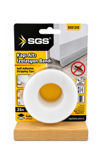 SGS Kapı Altı İzolasyon Bandı | Yapışkanlı Şeffaf Kesilebilir | Rüzgar, Toz, ...