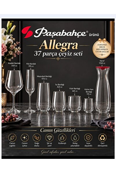 Paşabahçe 37 Piece Allegra Dowry & Presentation Set