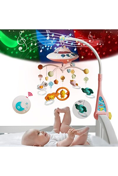 Giftry Carusel Muzical Giftry®, pentru patut, interactiv multifunctional, Rot...