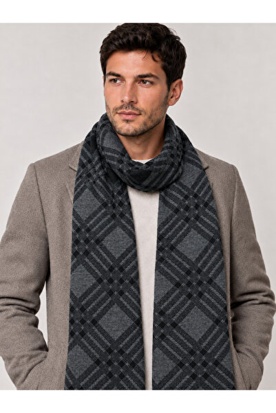 Sebir Moda Kareli Triko Atkı