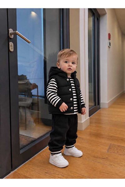 Lova 3'lü Erkek Bebek Yelekli Takım 6 Ay,9 Ay,12 Ay,18 Ay