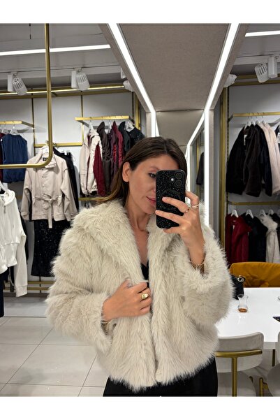 PATİSPANYA kadın tüylü sexy kürk kaban mont