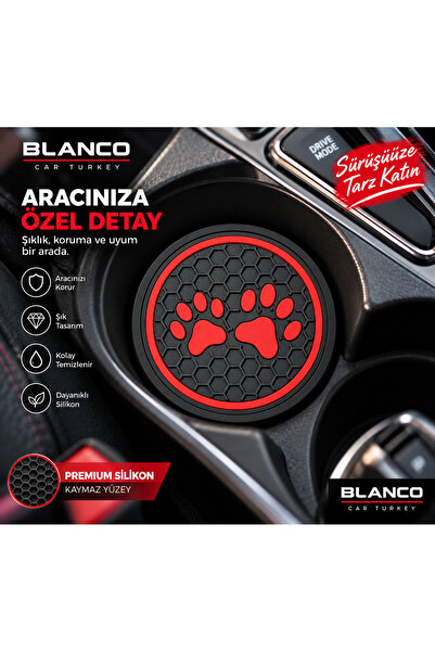 Home Silicone Cup Coaster Set of 2 In-Car Cup Coaster Accessory with Paw Logo...