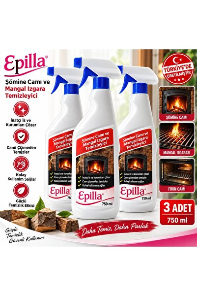 Epilla Şömine Camı Izgara Temizleyici Sprey 750 ml-3 Adet