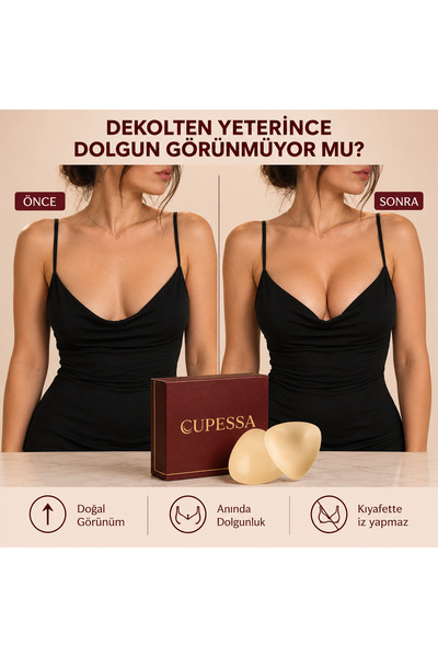 Cupessa Dolgulu Çift Tarafı Yapışkanlı Push Up Göğüs Pedi - Dolgunlaştırıcı -...