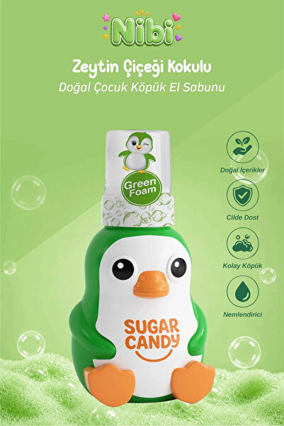 Zeytin Çiçeği Kokulu Doğal Vegan Çocuk Köpük El Sabunu NIBI 350 ml Paraben İçermeyen Yeş