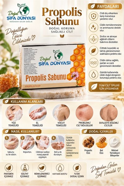 DogalSifaDünyası Propolis Soap Revitalizing Natural Soap