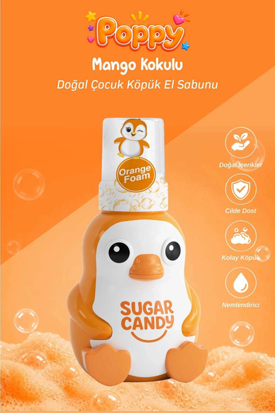 SUGAR CANDY Mango Kokulu Doğal Vegan Çocuk Köpük El Sabunu POPPY 350 ml