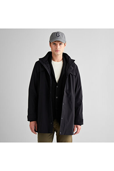 Gant Erkek Siyah Standart Fit Kapüşonlu Mont