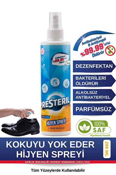Resteril Ayakkabı Koku Giderici Ayakkabı Deodorantı Antifungal Parfümsüz Deze...