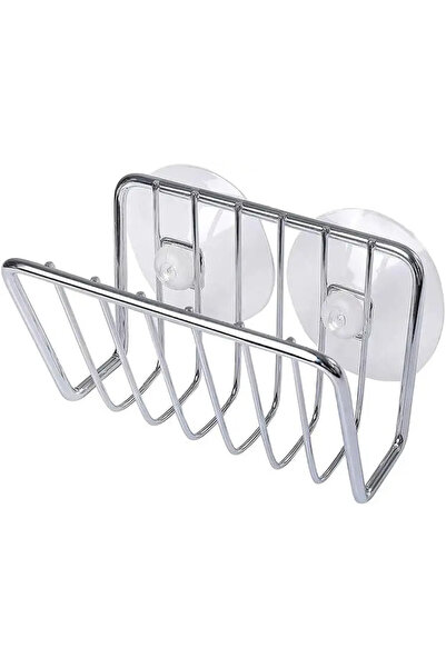 Choice Grey Silver Sponge Holder For Kitchen Sink, Stainless Steel Suction Cu...