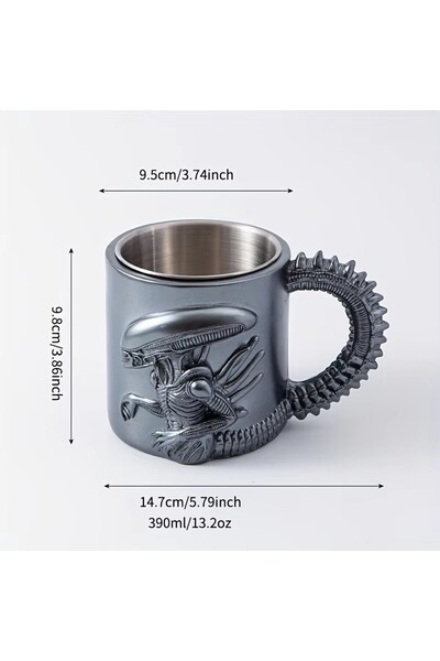 Choice1 401-500ml black 1PC New Xenomorph Mug 3D Flat Heat Transfer Alien Cof...