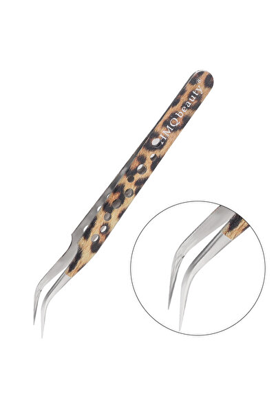 choice2 B-1pcs 1Pcs Leopard Lash Tweezers Stainless Steel Superhard Tweezer 3...