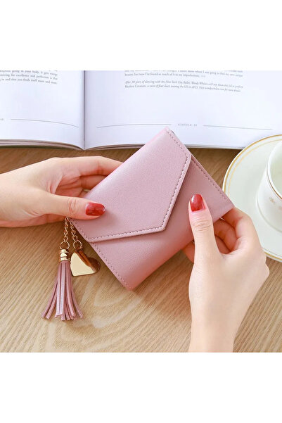 Choice1 lightpink Fashion Short Women Wallets PU Leather Women Luxury Tassels...