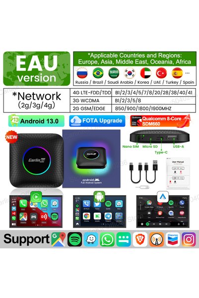 Choice6 8 جيجابايت 128 جيجابايت EAU SDM660 LED 2026 CarlinKit CarPlay AI Box ...