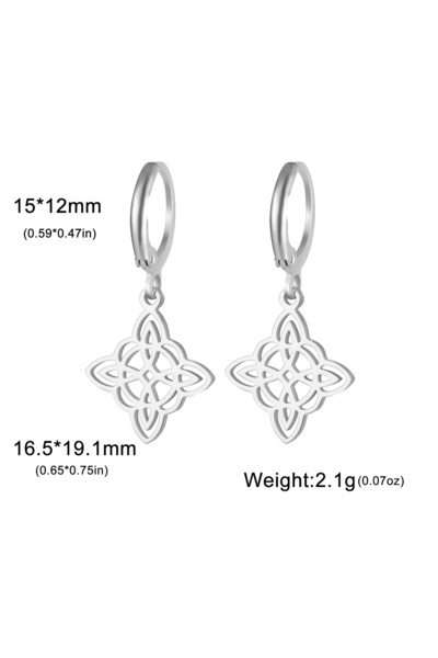 Choice A steel Irish Witch Knot Pendant Earrings Stainless Steel Women's Witc...