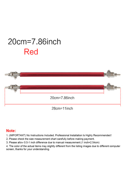 Choice14 20cm-Red 2psc Universal Racing Adjustable Front Rear Bumper Lip Spli...
