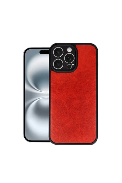 SS HOME CONCEPT غطاء جلد أراس لـ Apple iPhone 16 Pro Max - أحمر