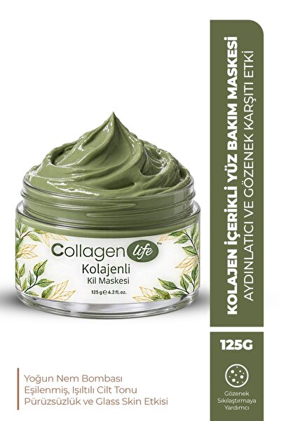 COLLAGEN LIFE Purifying Clay Mask with Collagen 125g – Pore Tightening and An...