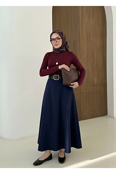 Lunsera Store تنورة دابيل بتفاصيل فراشة - أزرق داكن