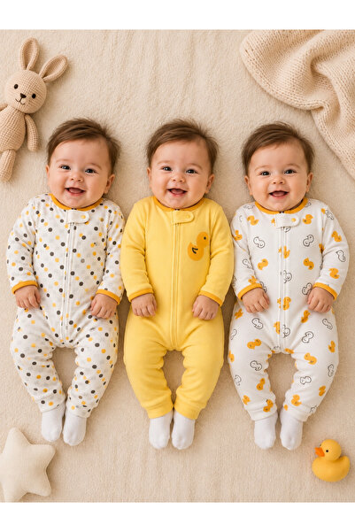 PonçiKids Kız Bebek 3’lü Premium Tulum Seti | Yumuşak Dokulu, Kaliteli ve Sev...