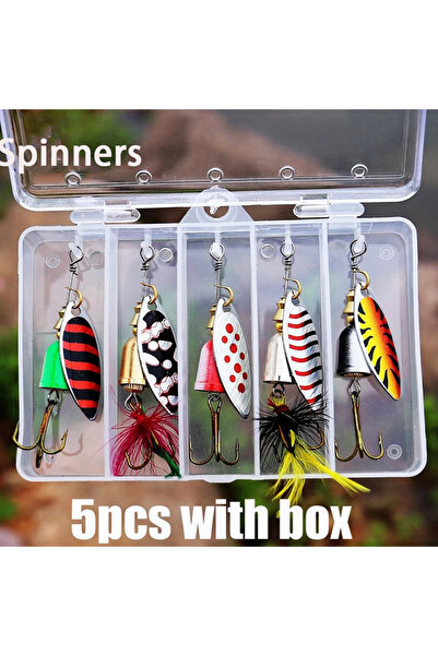 Choice 5pcs mixed colors 5pcs Fishing Lure Spinner Bait, Bass Trout Salmon Ha...