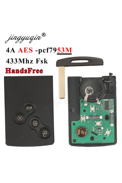 Choice jingyuqin 433MHz 4A PCF7953 Chip Car Key Smart Card For Renault Clio I...