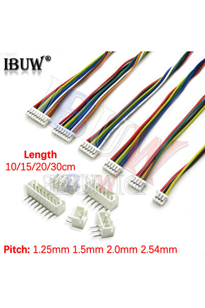 Choice موصلات JST1.25 ZH1.5 PH2.0 XH2.54 بطول 10 سم، 5 مجموعات، 2/3/4/5/6/7/8...