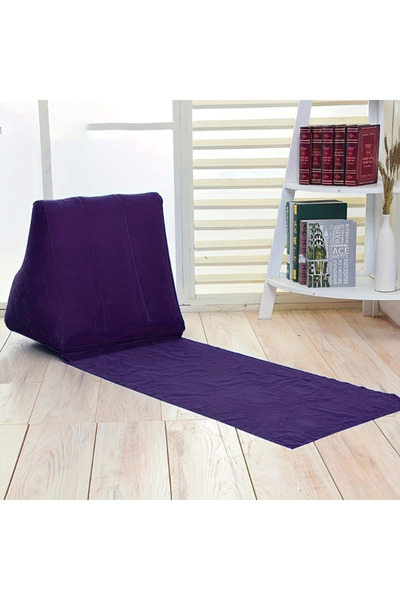 Choice 133x45x48cm Deep Blue Inflatable Wedge Pillow With Mat PVC Flocking Tr...
