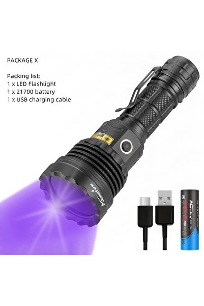 Choice 21700 black SV52 365nm New 30W UV90MIL Led 365nm UV Flashlight USB Cha...
