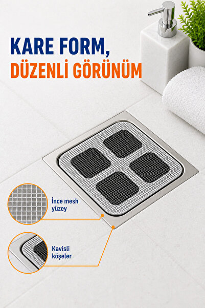 Factorial Banyo Gider Süzgeci Gider Kapağı Böcek Sinek Örümcek Engelleyici Saç Toplama Filesi Tamir Kiti