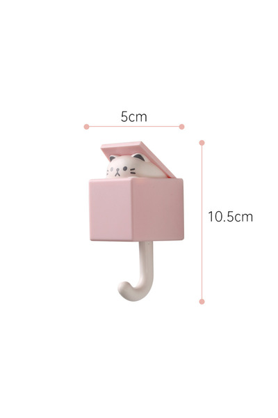 Choice 1PC Pink-Cat Cartoon Cat Hooks Stickers Bedroom Door Hooks Key Hooks U...