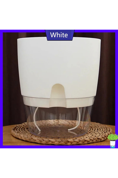Choice Small703 White Transparent Double Layer Plastic Flower Pot Self Wateri...