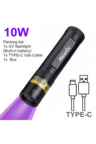 Choice USB Charging black 365nm 10W Alonefire SV77 10W 365nm UV Flashlight Ul...