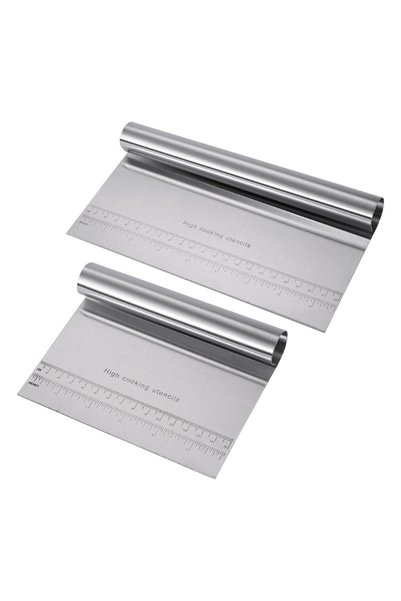 Choice 2 Pieces Stainless Steel Dough Chopper Bench Scraper Pastry Cutter