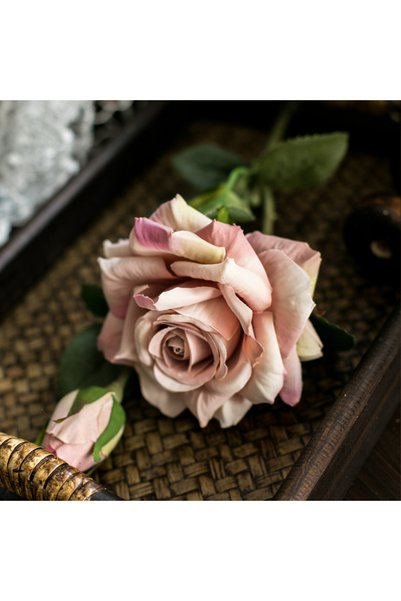 Choice Bean Paste Artificial Flowers Big Silk Roses NEW Beautiful Branch Vase...