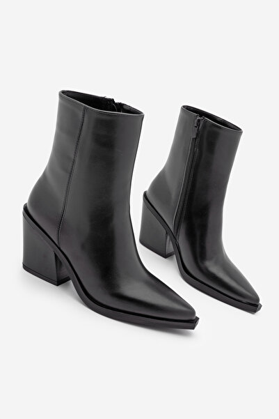 Marjin Women's Cowboy Pointed Toe Western Boots Forne Black
