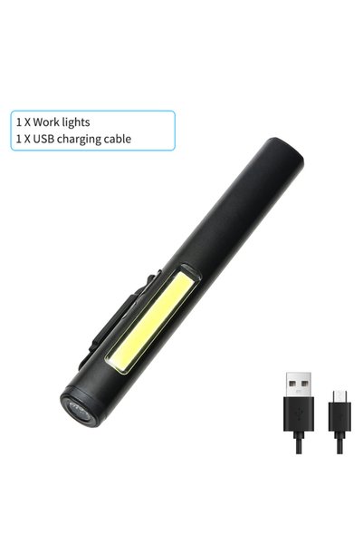 Choice BLACK Mini Portable LED Pen Lamp COB Side Light Bottom Magnet Flashlig...