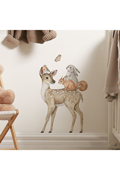 Choice MULTI 1PC Cartoon Animal Sika Deer Fox Rabbit Stickers, Decorating Roo...