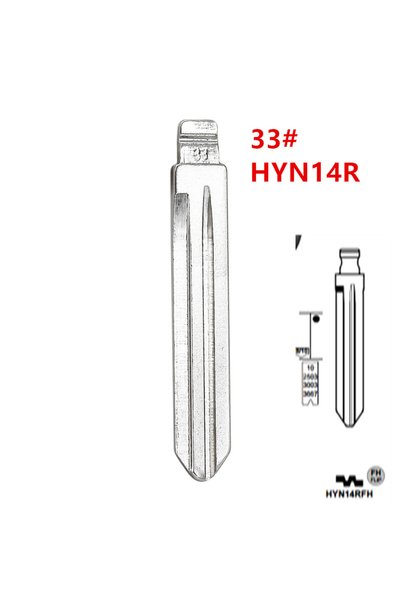 Choice 10pcs HYN14R Flip Blank key Blade 33# HYN14RFH for Hyundai Accent HYN1...