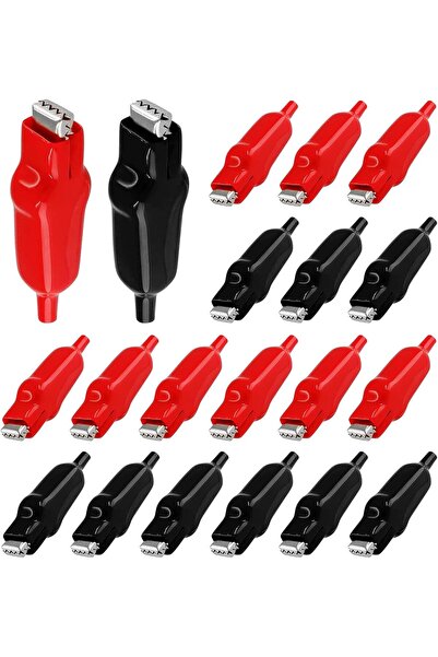 Choice1 10 black 10 red 10/20pcs Alligator Clips 20A Insulated Spring Loaded ...