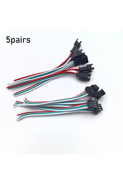 choice2 sm-3p-10cm- 5pairs 3 Pin JST SM Male Female Plug Connector Cable For ...