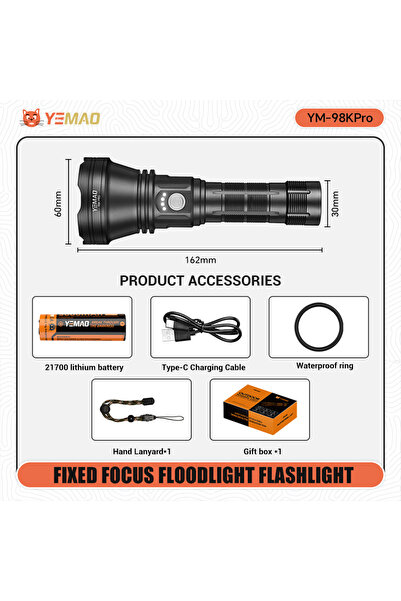 Choice1 21700 98KPro 2840LM 900M YEMAO 98K 21700 battery Rechargeable Tactica...