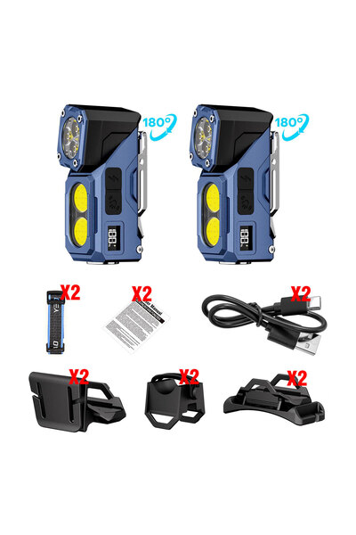Choice1 2PCS YEMAO MINI USB Rechargeable LED Flashlight Portable Tail magnet ...