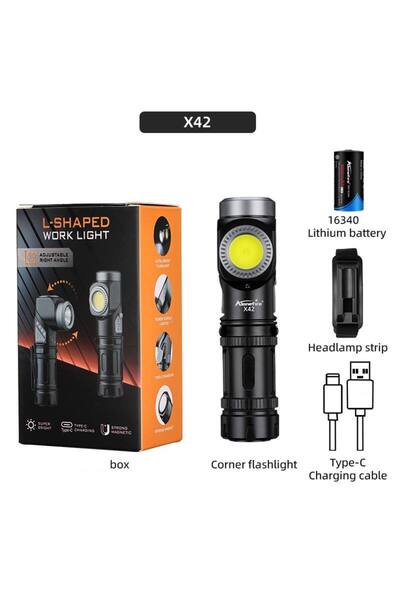 Choice X42-USB-16340 2-in-1 Led Flashlight 90°Twist Swivel Headlamp Super Bri...