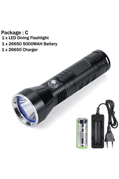 Choice Lithium Ion Battery White light Package C Professional 30W LED Diving ...
