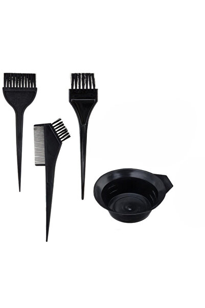 Choice black-4pcs 4Pcs Professional Hair Dyeing Kit Hair Color Dye Bowl Stirr...