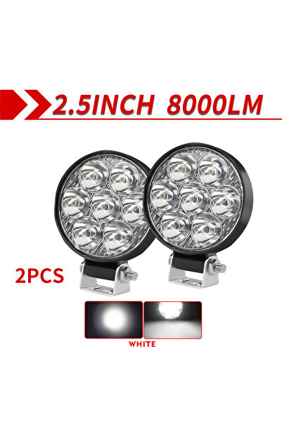 Choice1 مصباحان LED دائريان مربعان 5D CO LIGHT مقاس 2.5 بوصة بقوة 8000 لومن، ...